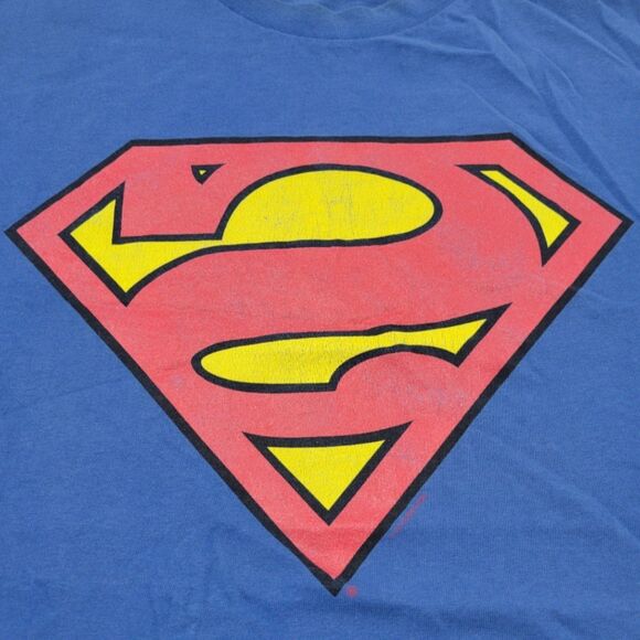Rare Vintage Hanes Shirt Size XL DC Comics Superman Backwards Logo Graphic Print - Picture 4 of 11